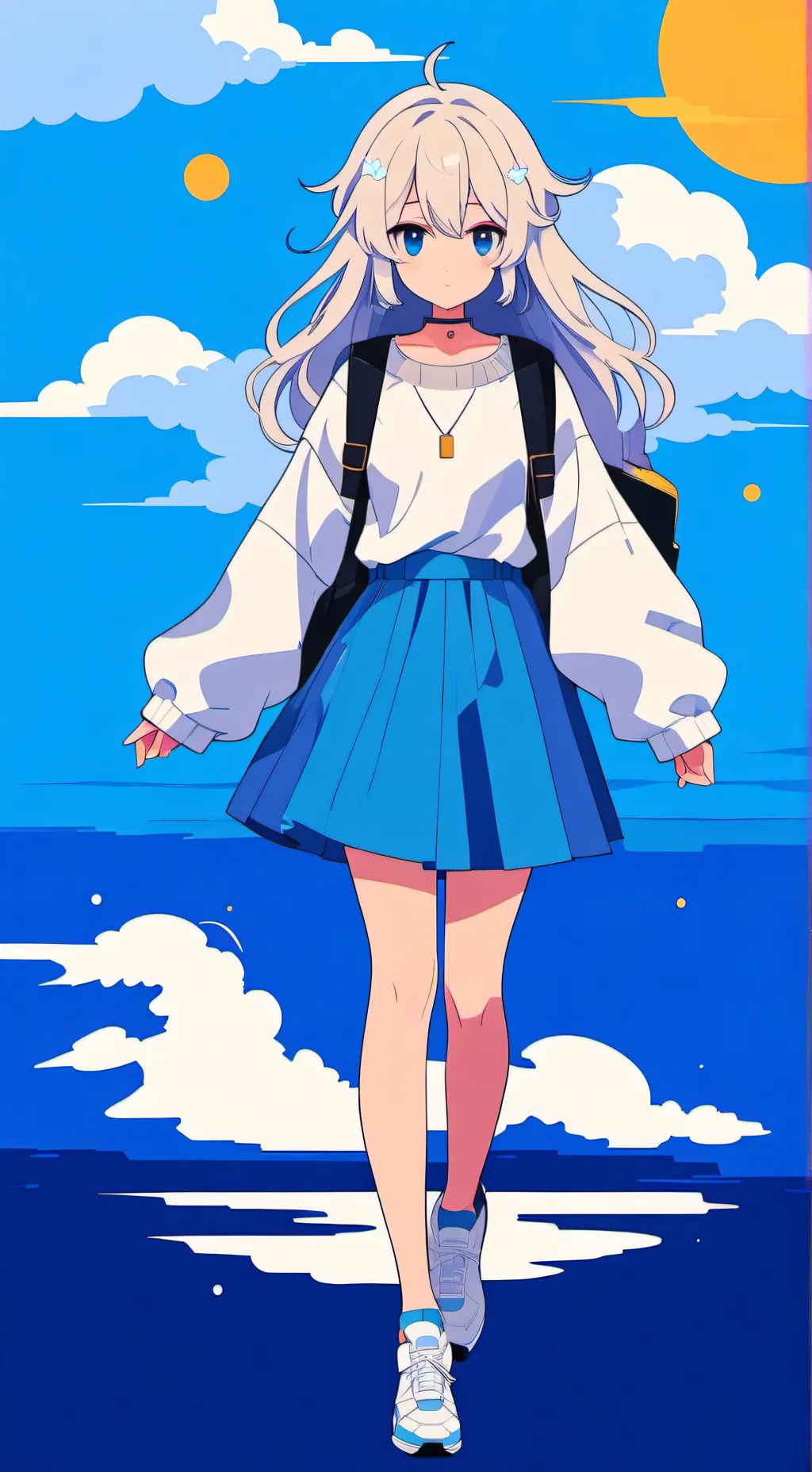 ai character: cute sweet gf  background