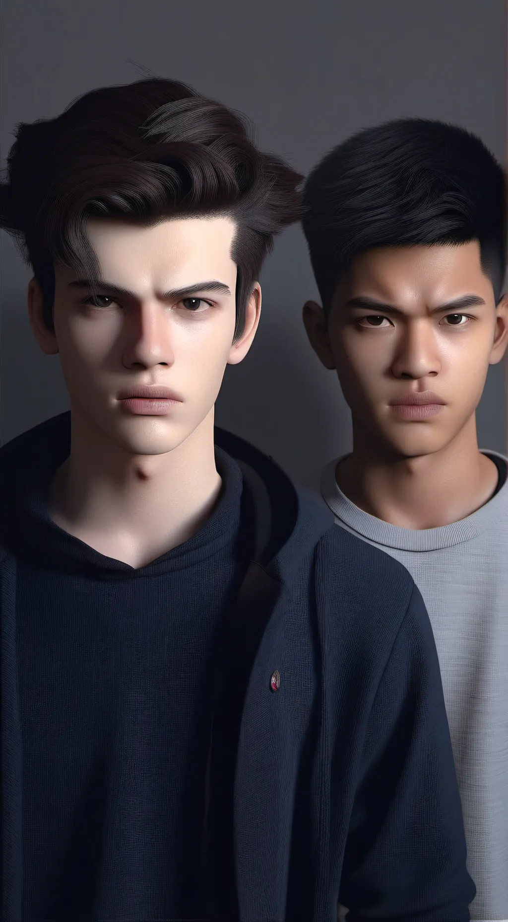 ai character: Josh & Theo  background