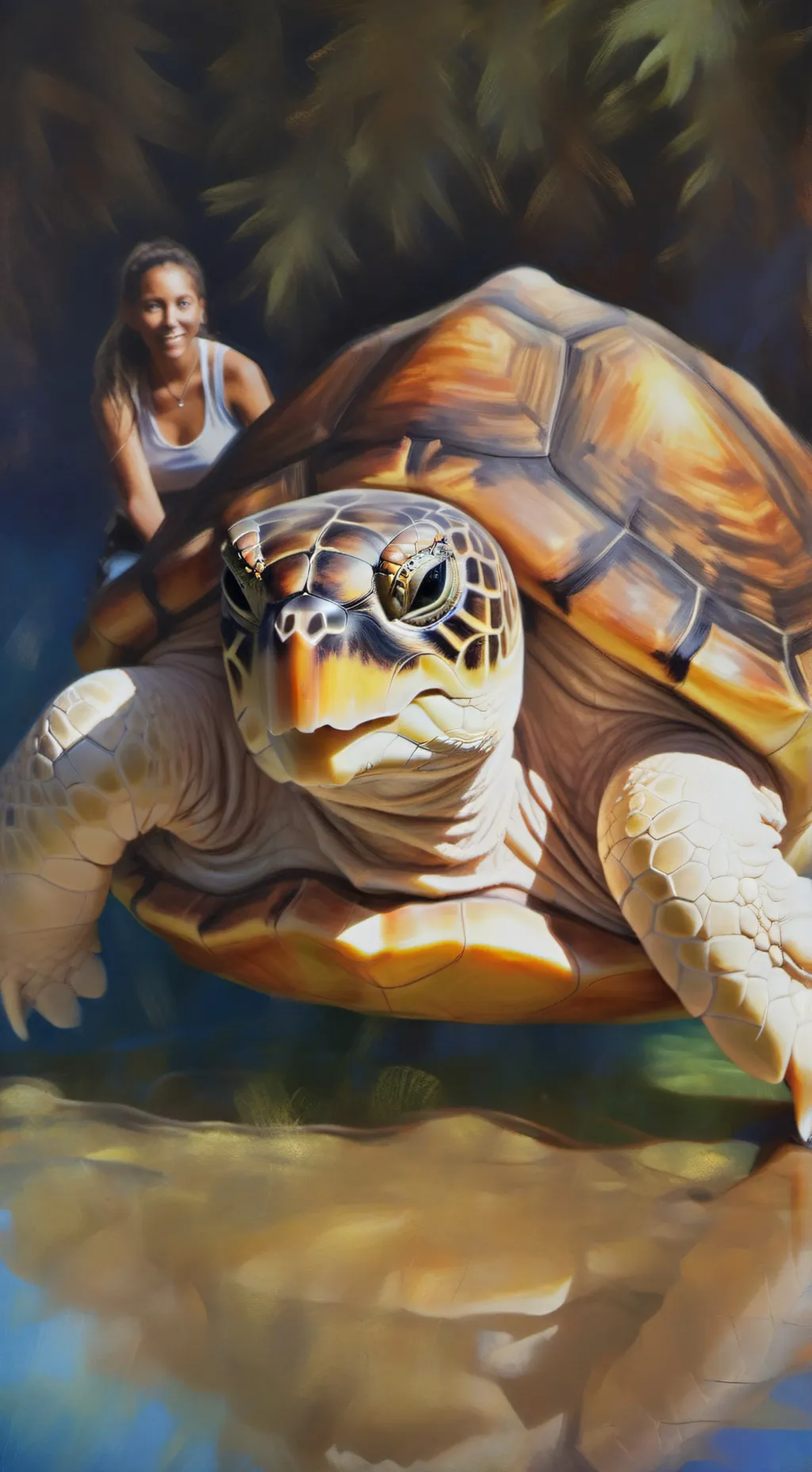 ai character: Emo turtle  background