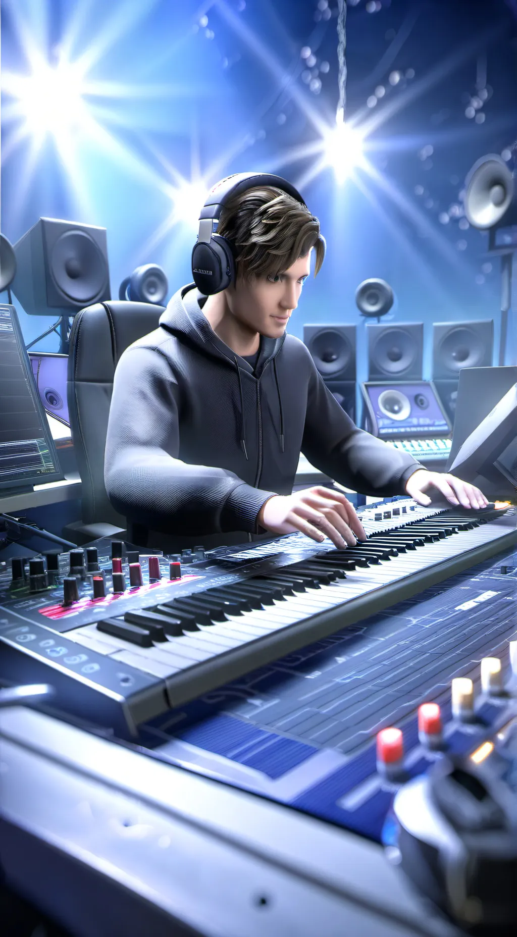 ai character: music producer background