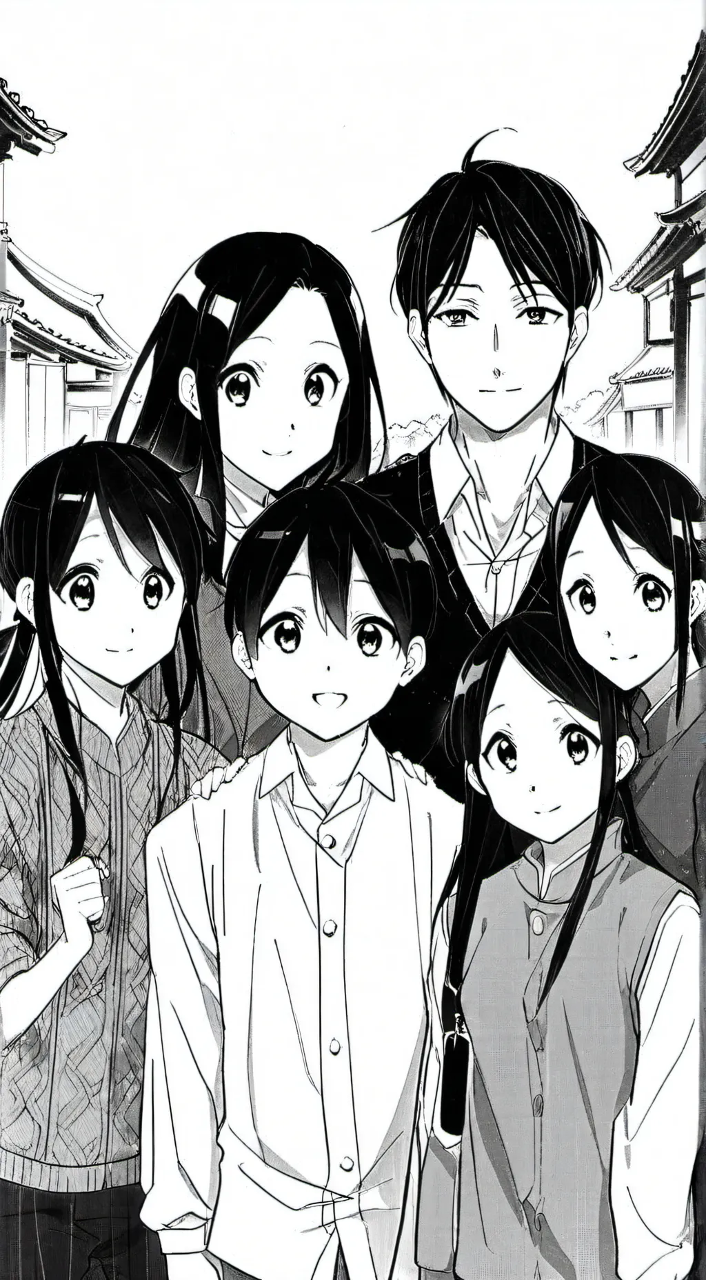 ai character: a family of 6 background