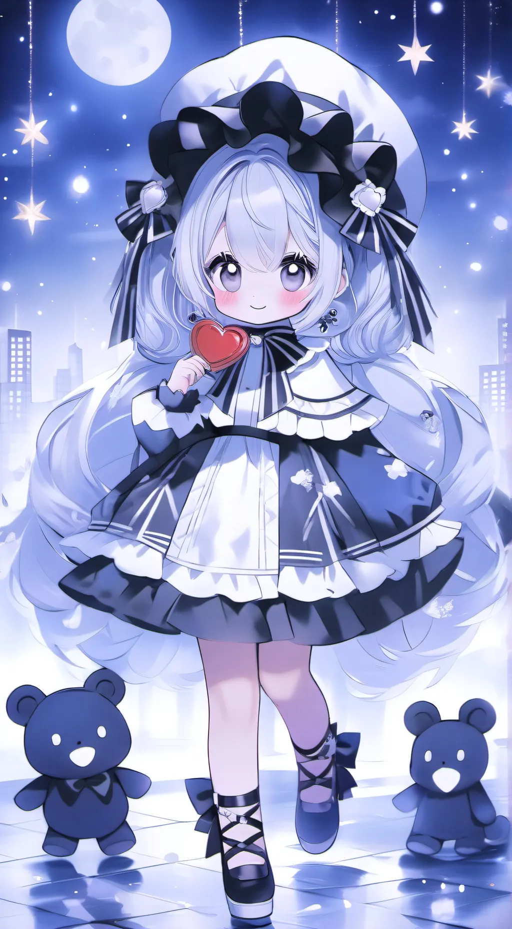 ai character: Upper moon background