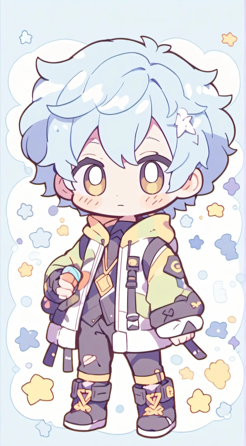 ai character: poplue background