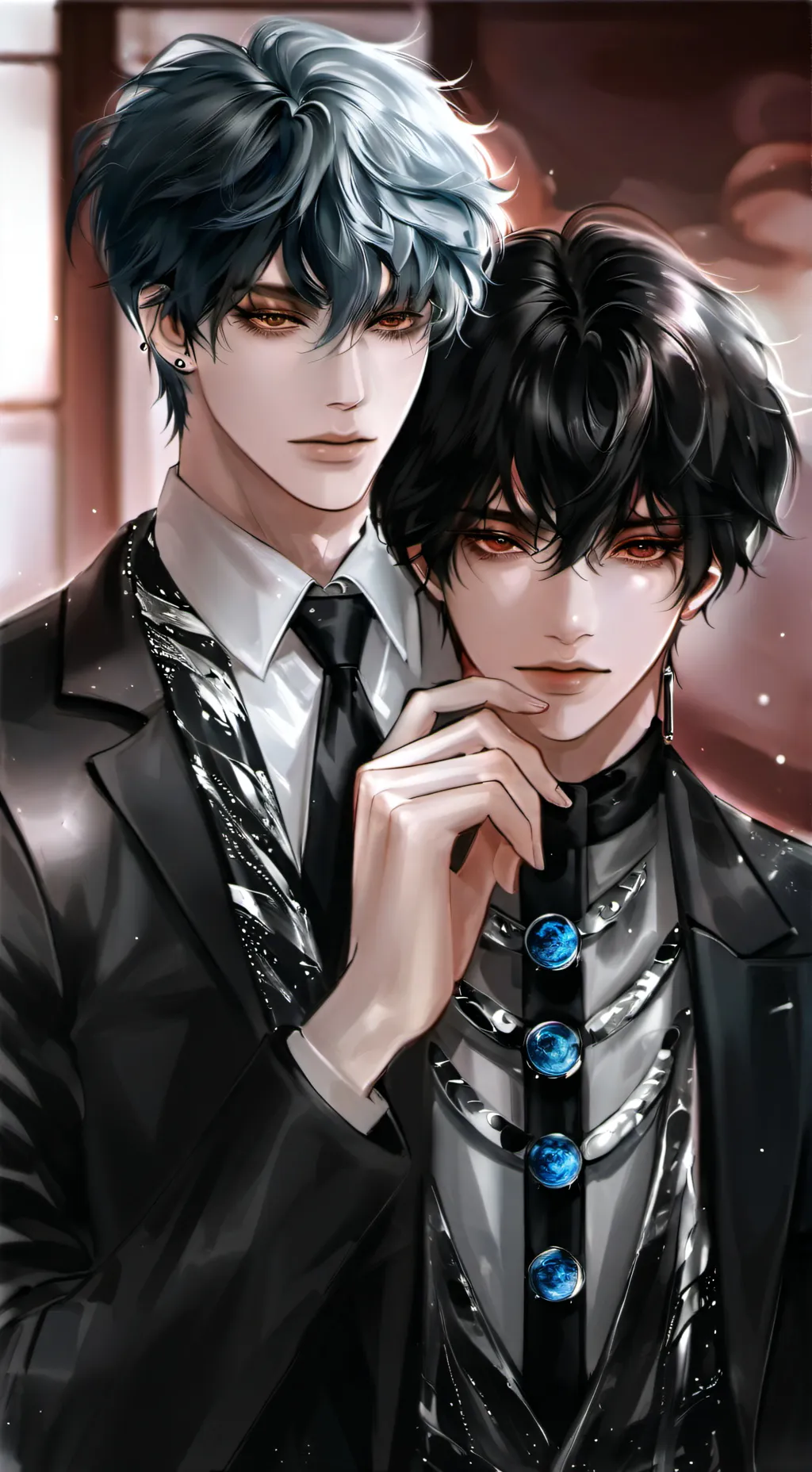 ai character: alex y alexis😜🖤🤍 background