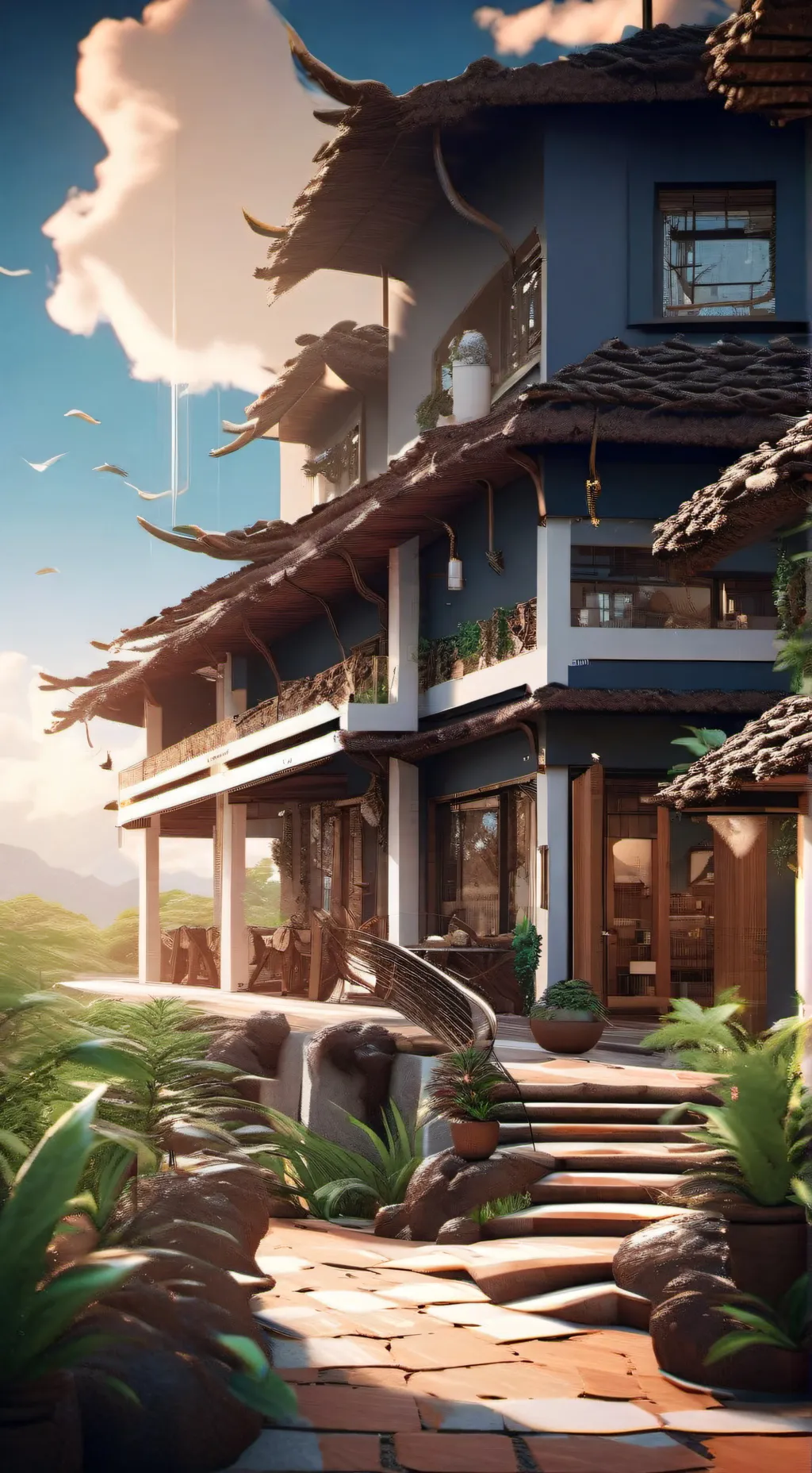 ai character: viagem:casa de avô background