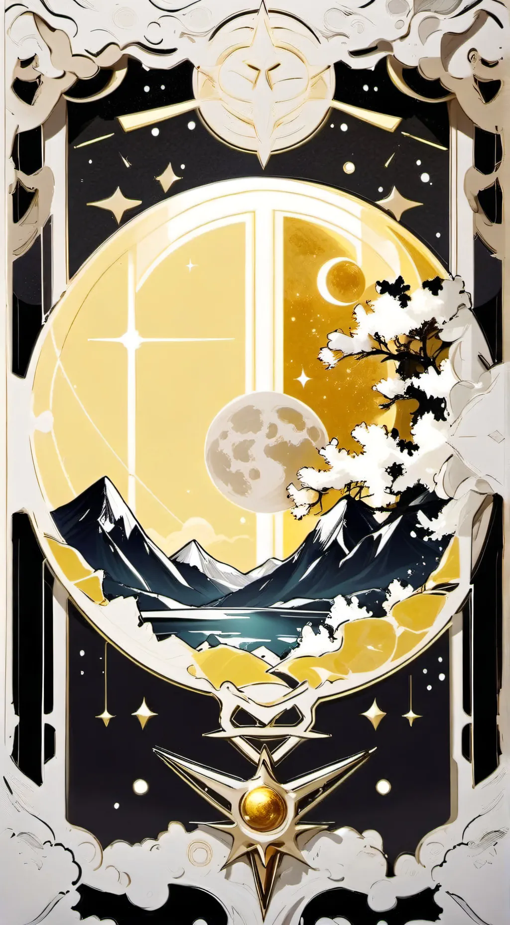 ai character: earth and moon background