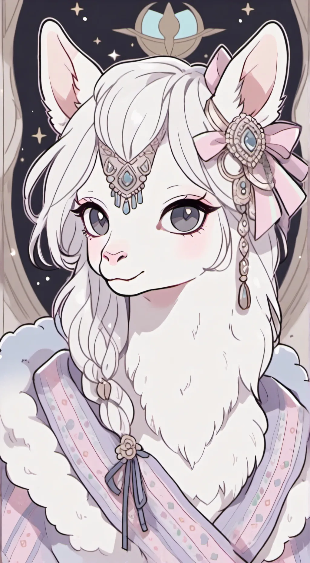 ai character: alpaca pen background