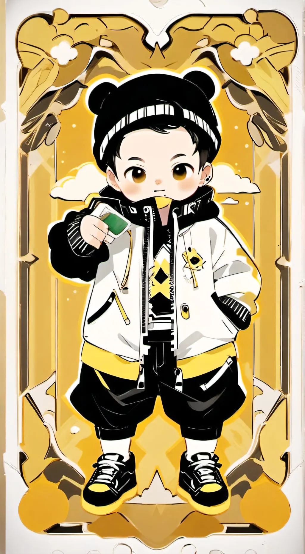 ai character: BABY brud background