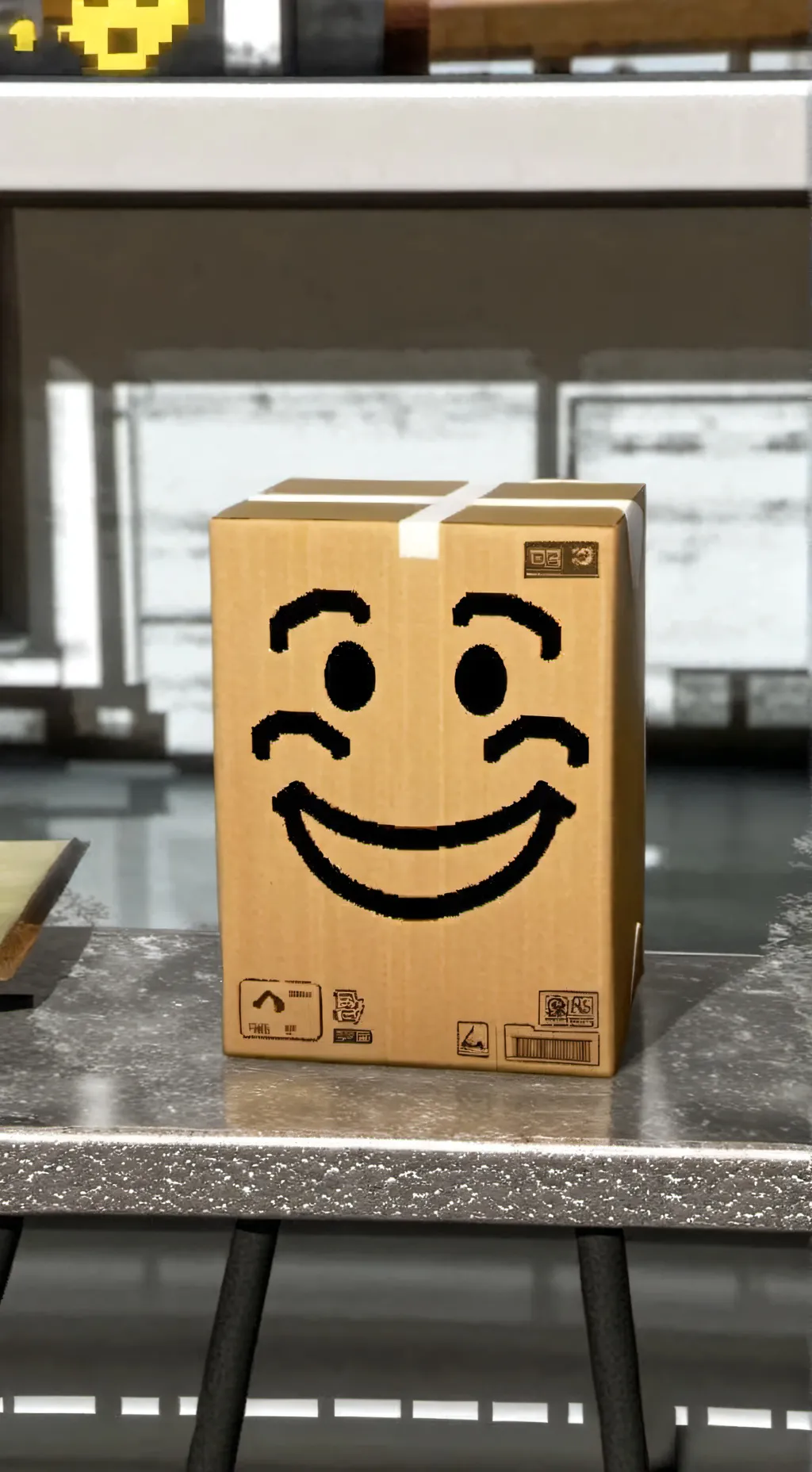 ai character: Cardboard  background