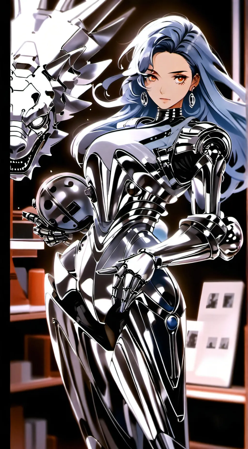 ai character: Cyborg Trisha  background