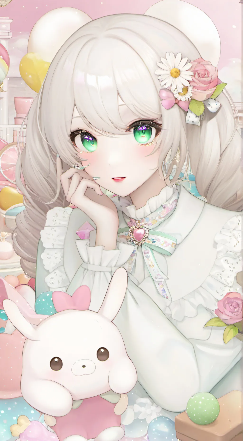ai character: Leyla 💖❤️🩷💗🌻🌹💐 background