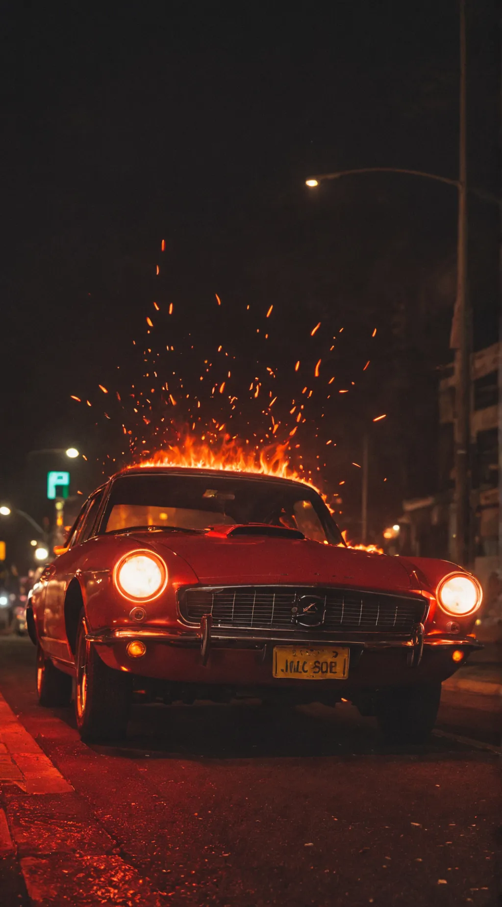 ai character: Haunted car background