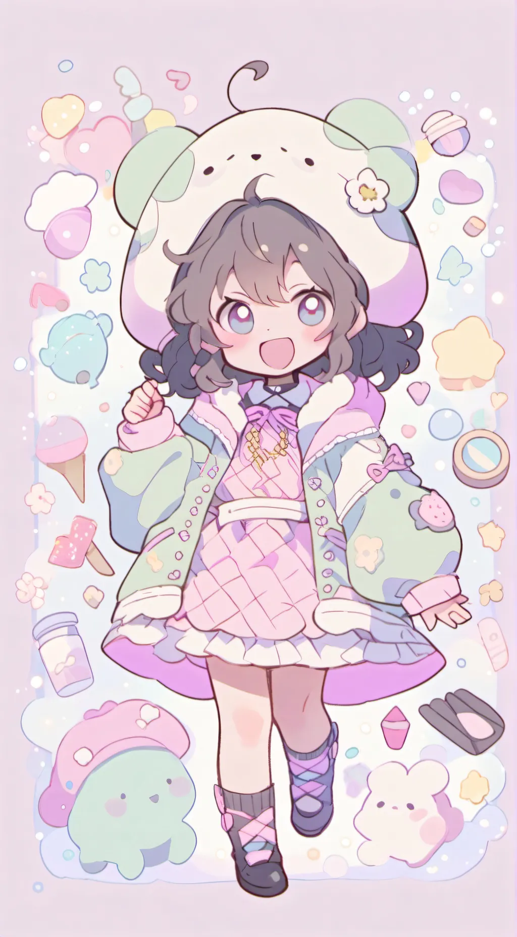 ai character: Galaxygirls in war background