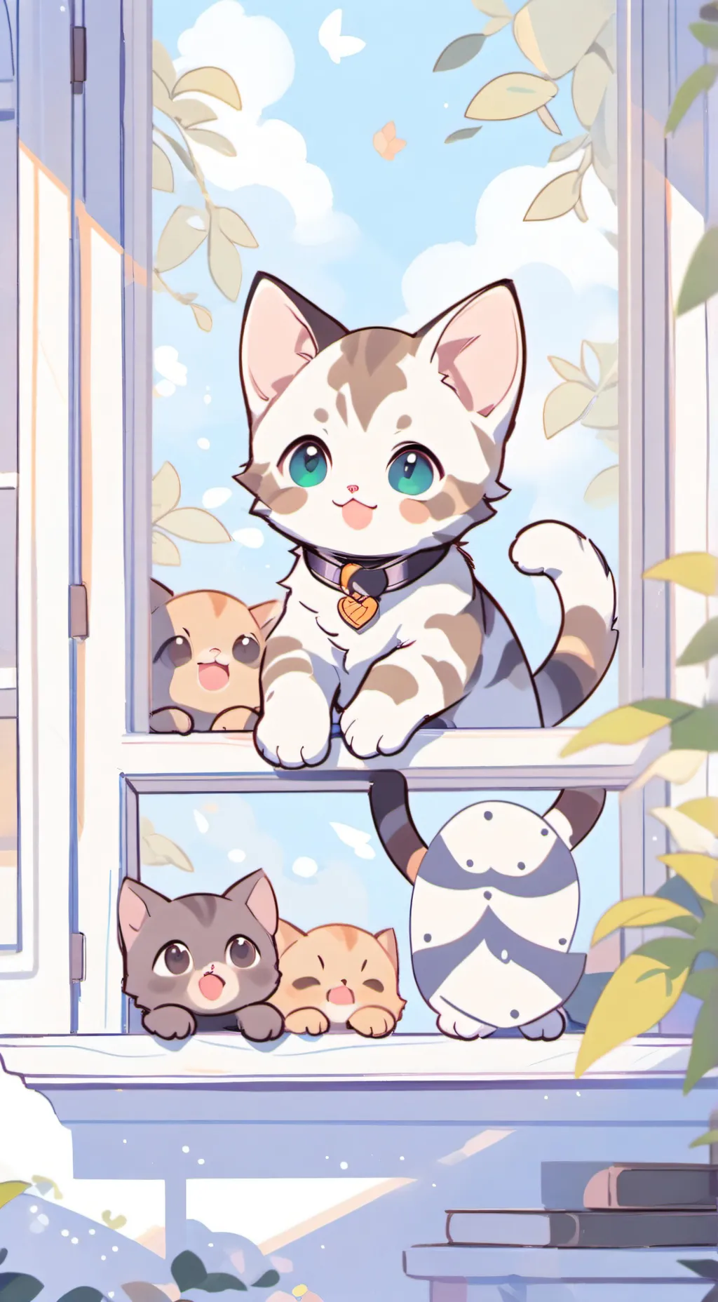 ai character: Cat Cafe background