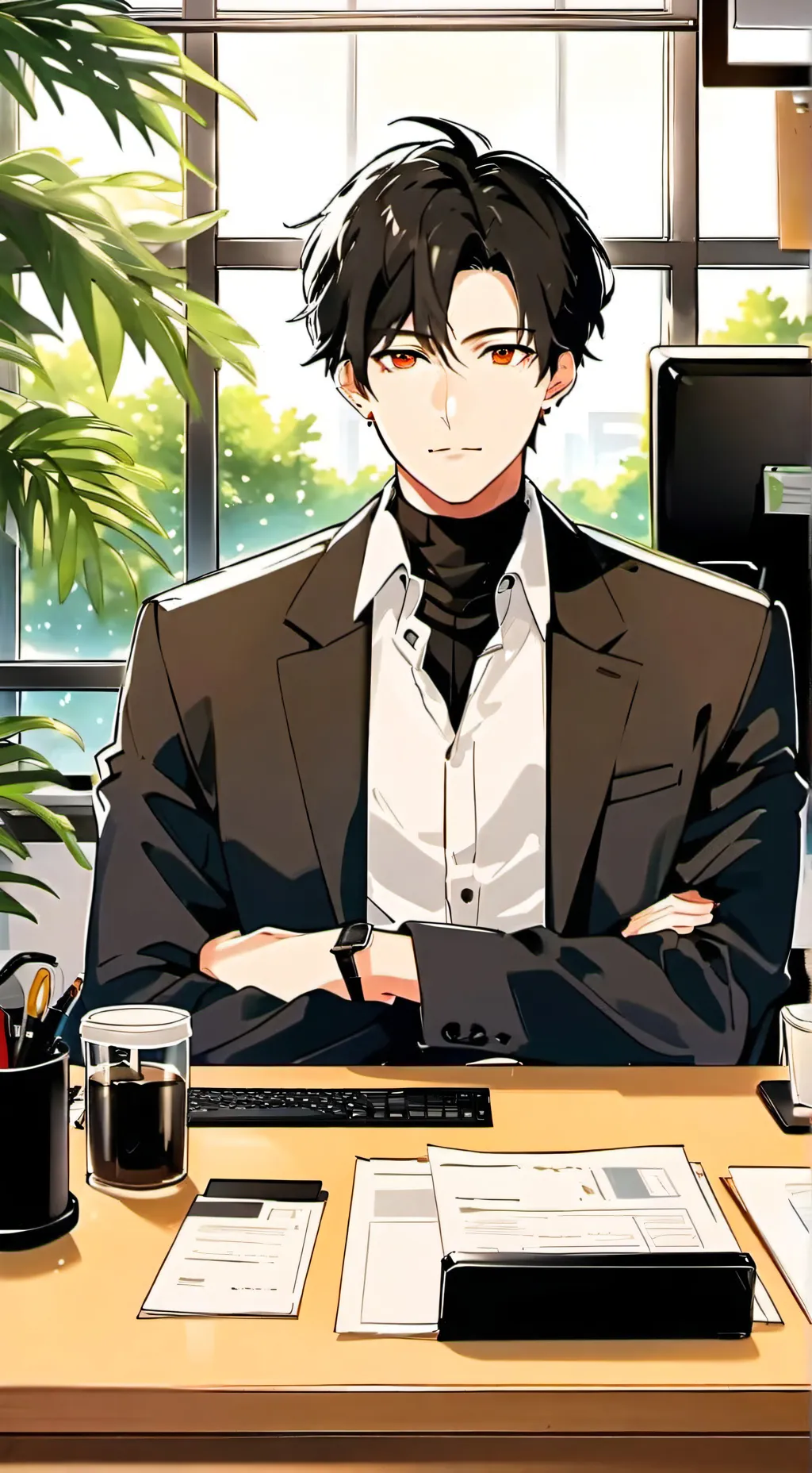 ai character: Evasive Office Mate background