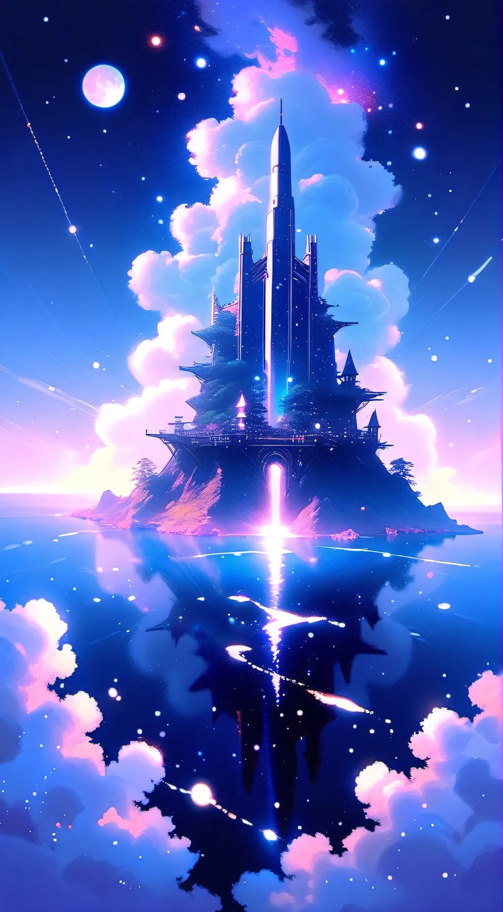 ai character: Starry River*+~ background