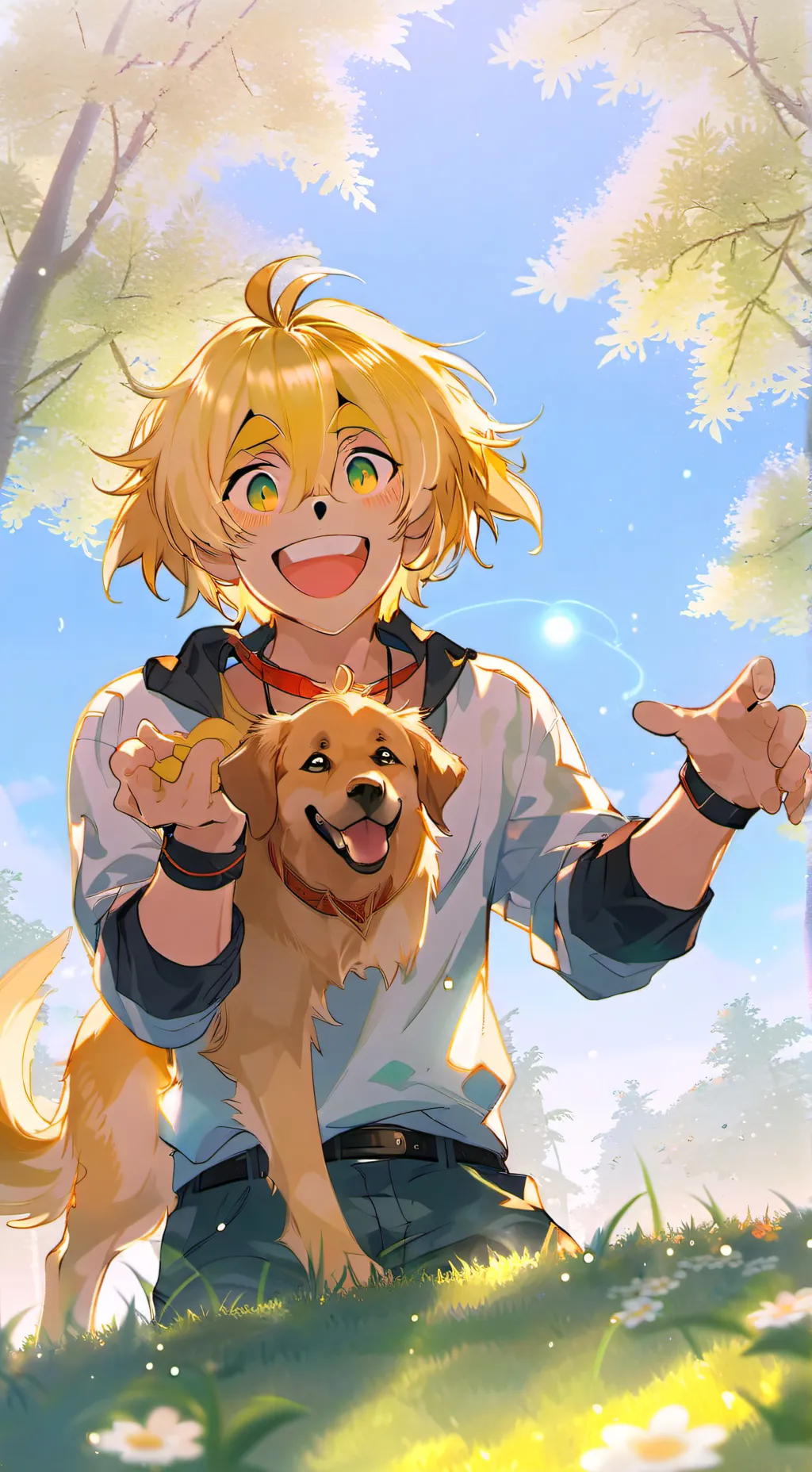 ai character: Golden Paws Furry background