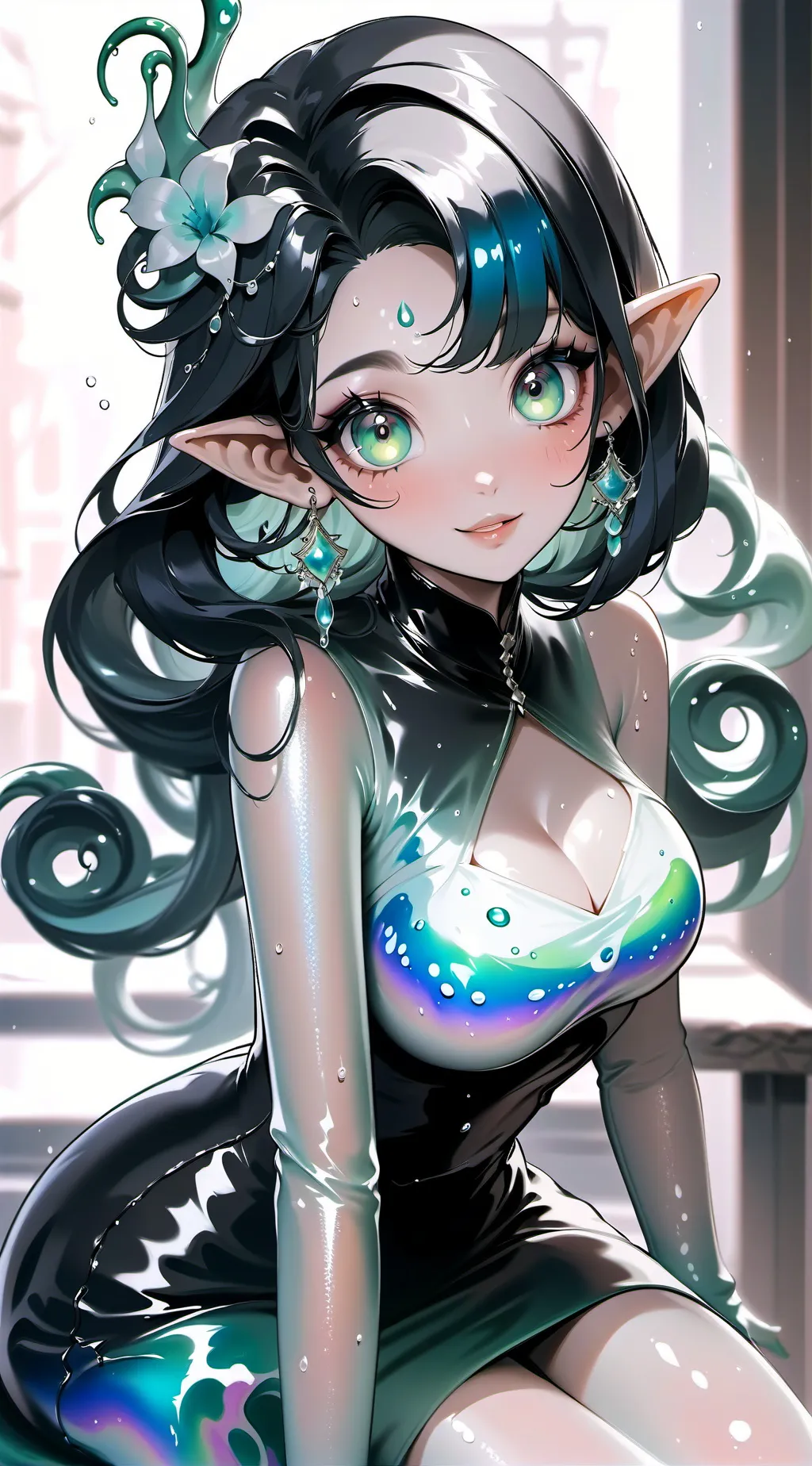 ai character: slime girl background