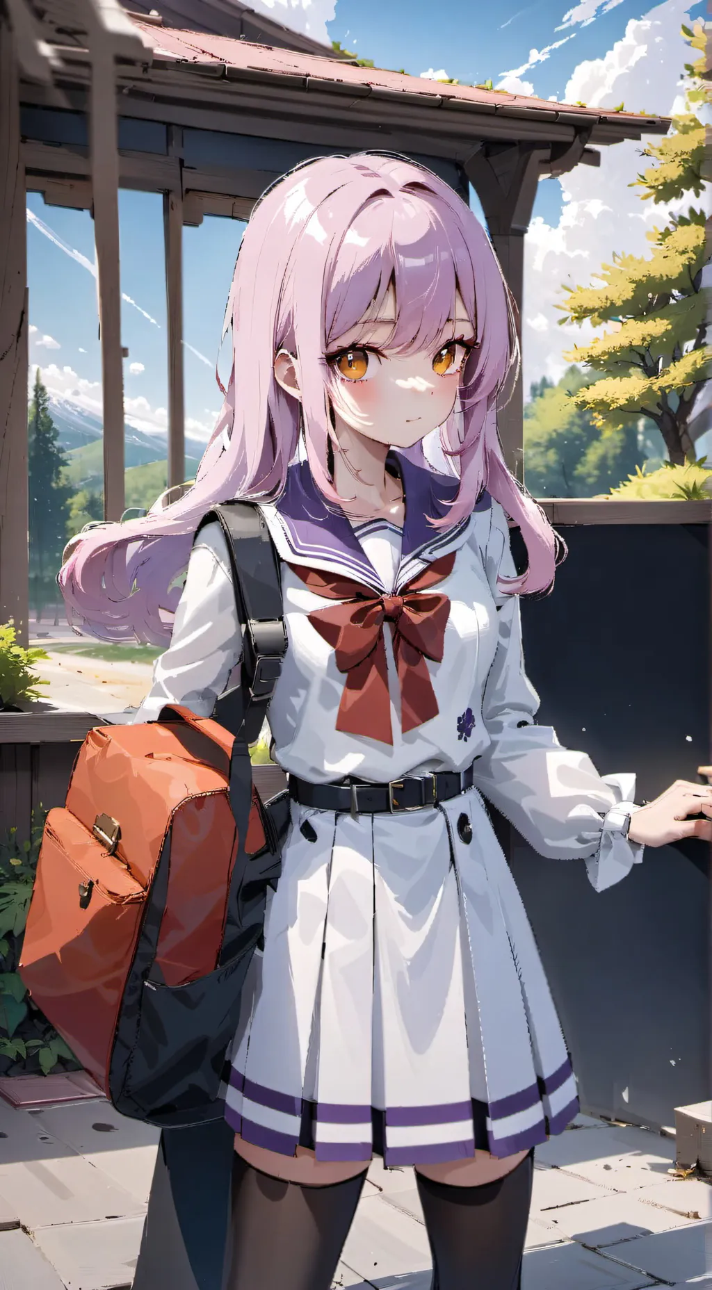 ai character: Violet background