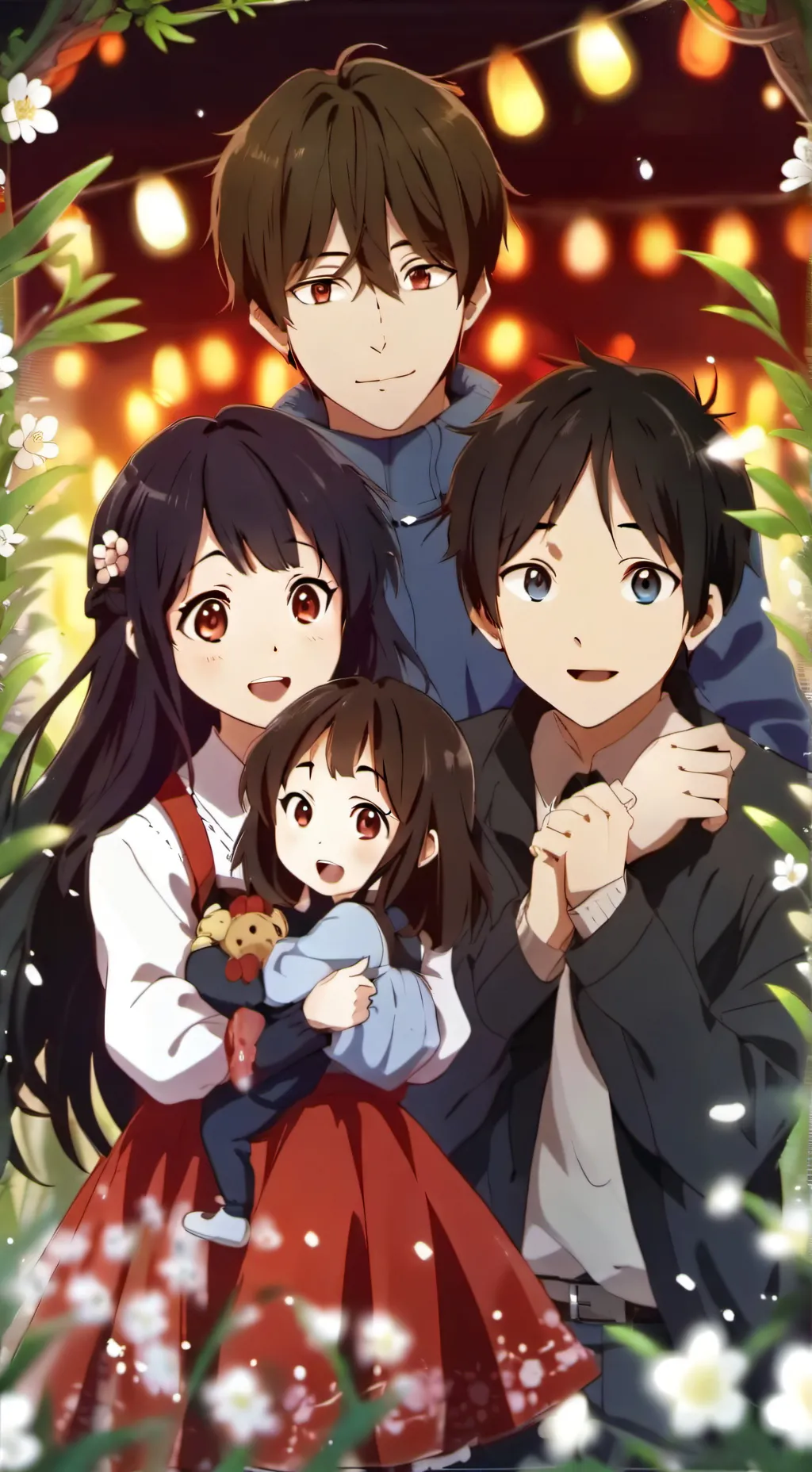 ai character: happy family :-) background