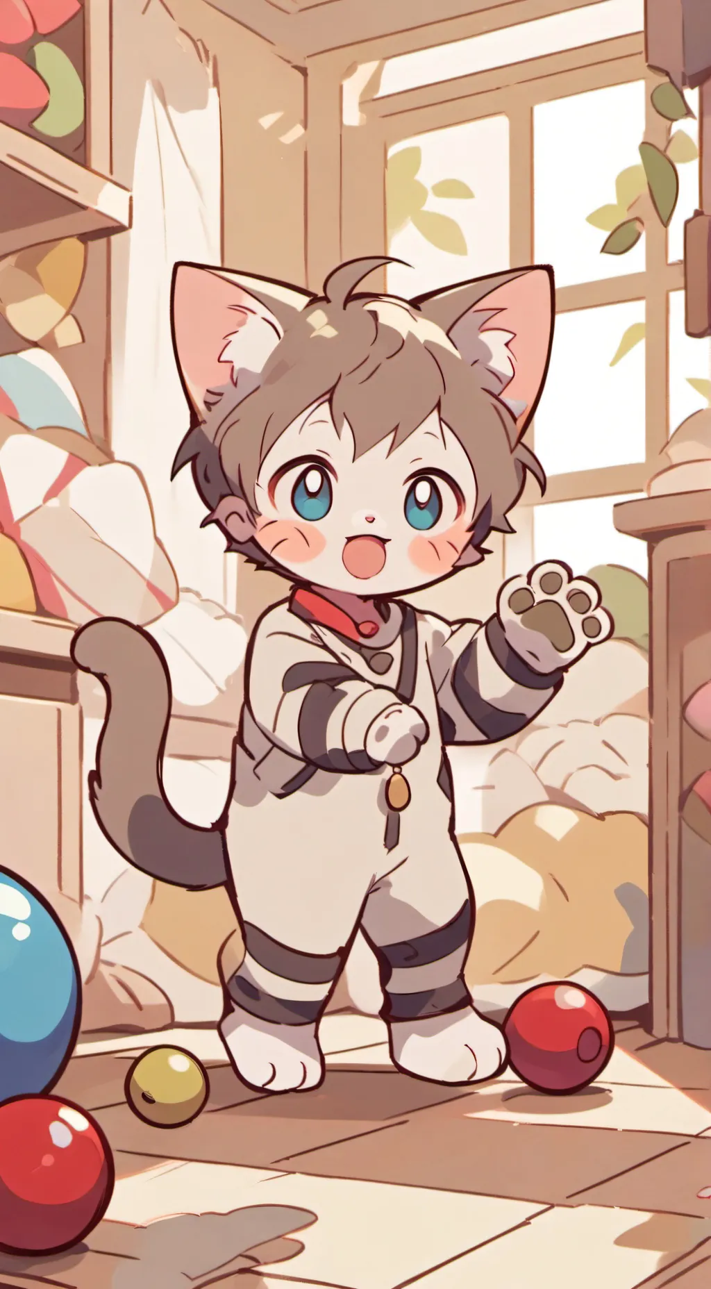 ai character: cat injected  background