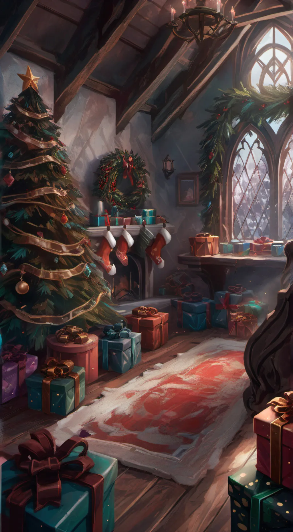 ai character: jjk christmas <3  background