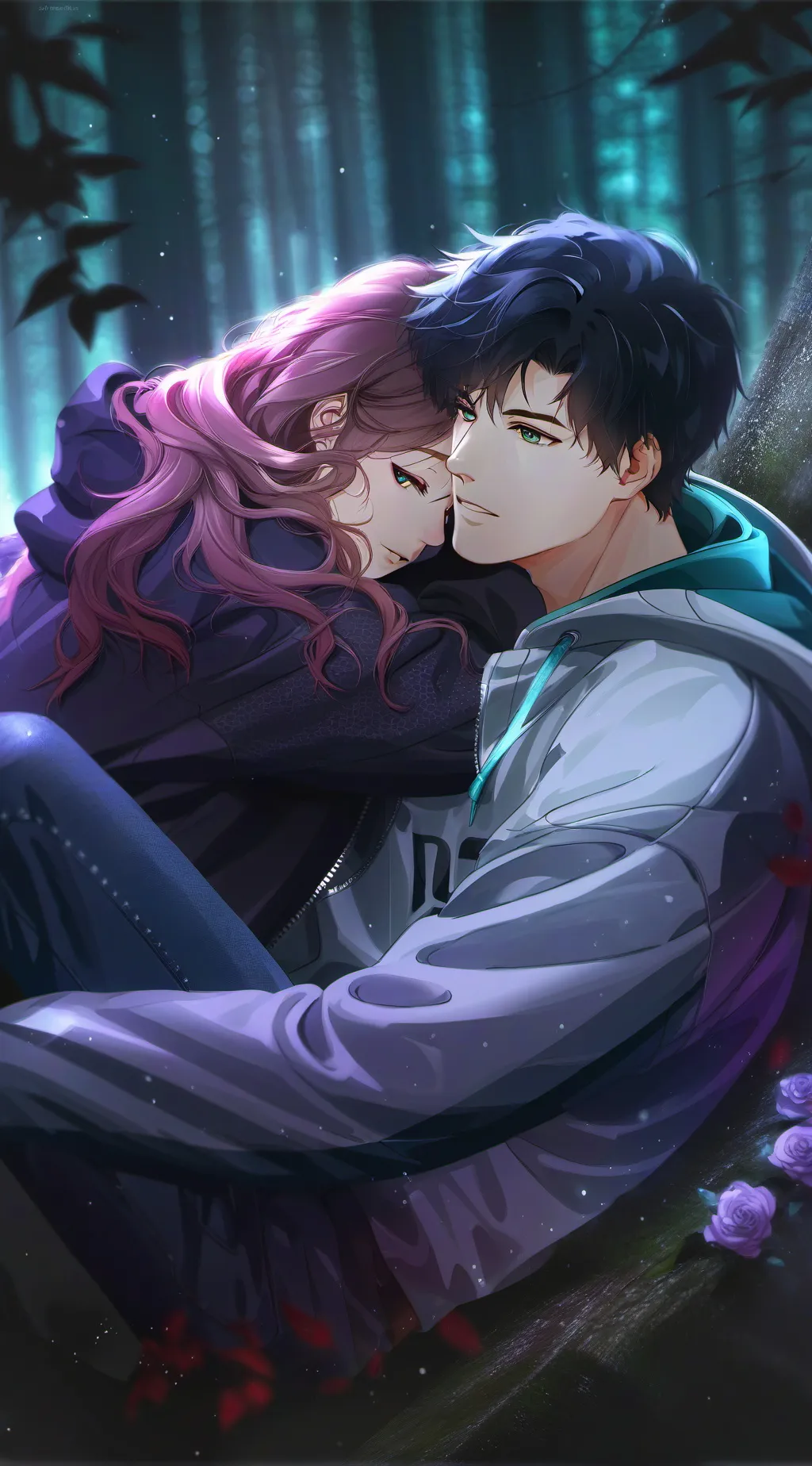 ai character: Ollie and Fiona  background