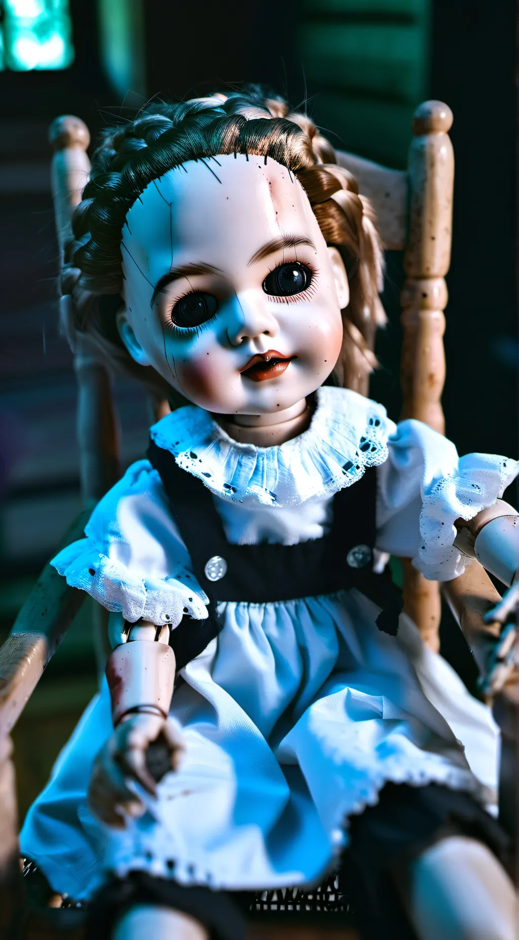 ai character: THE BABY DOLL  background