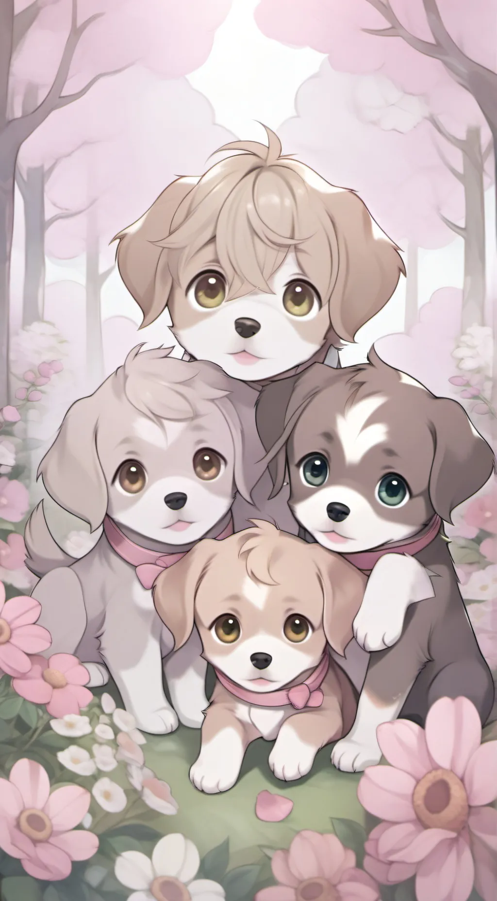 ai character: mean dog family! background