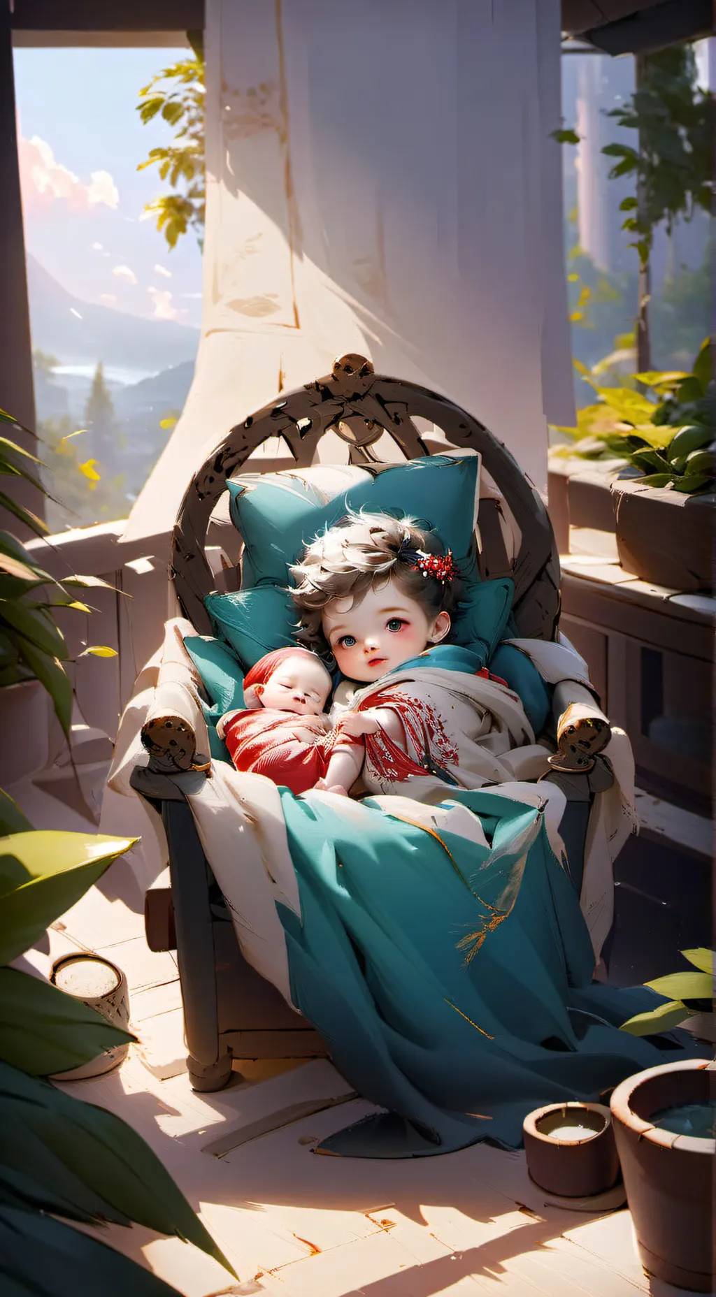 ai character: Newborn baby background