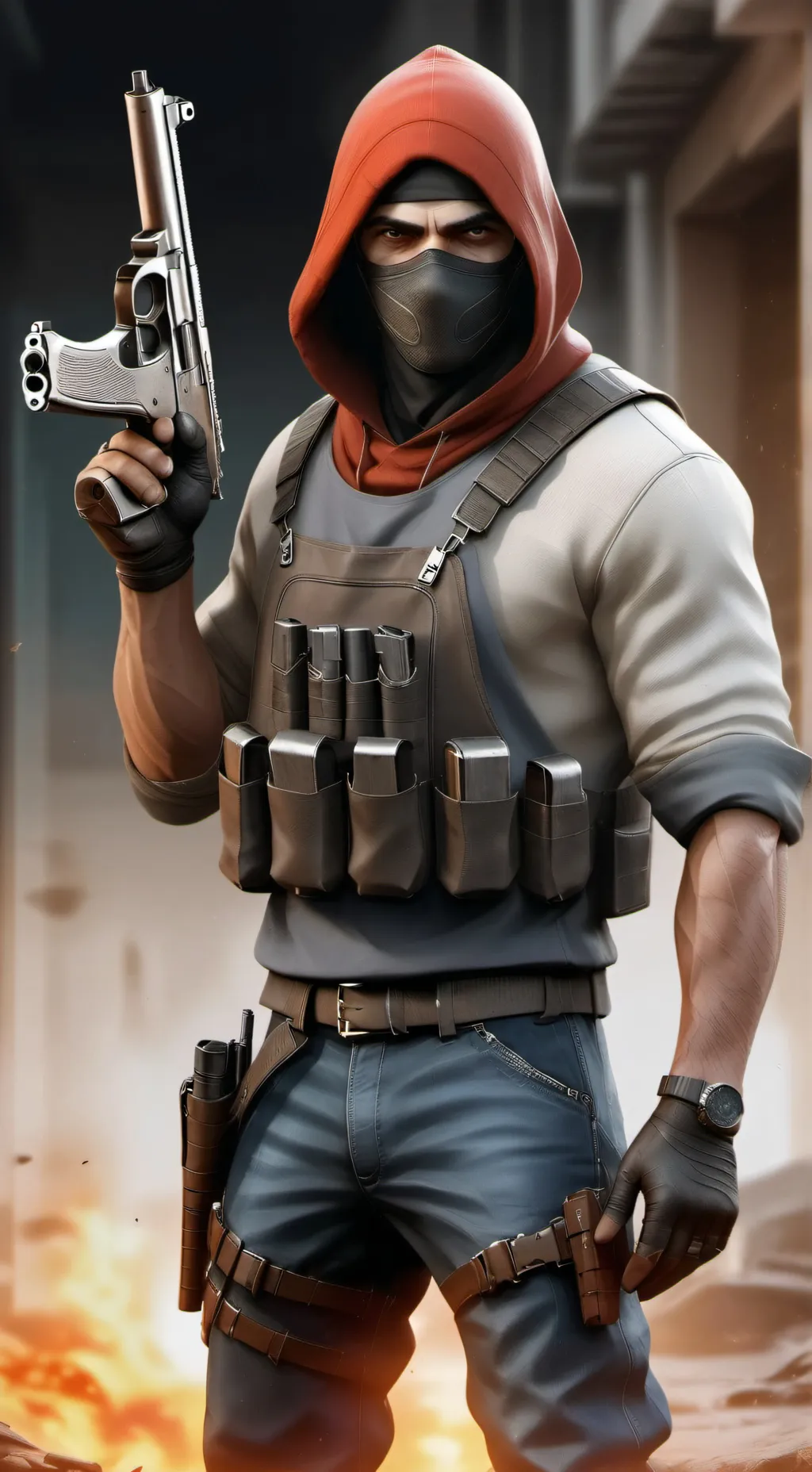 ai character: dogman robbery background