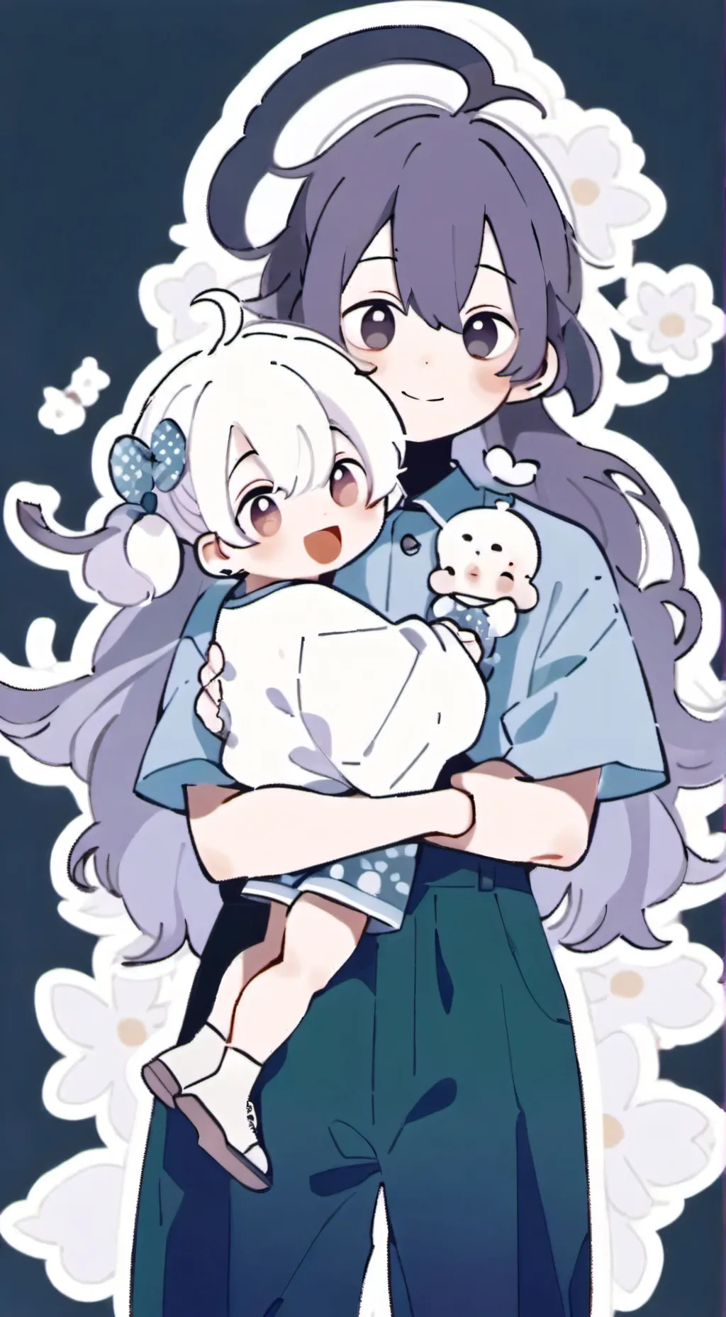 ai character: Helayna & baby zip background