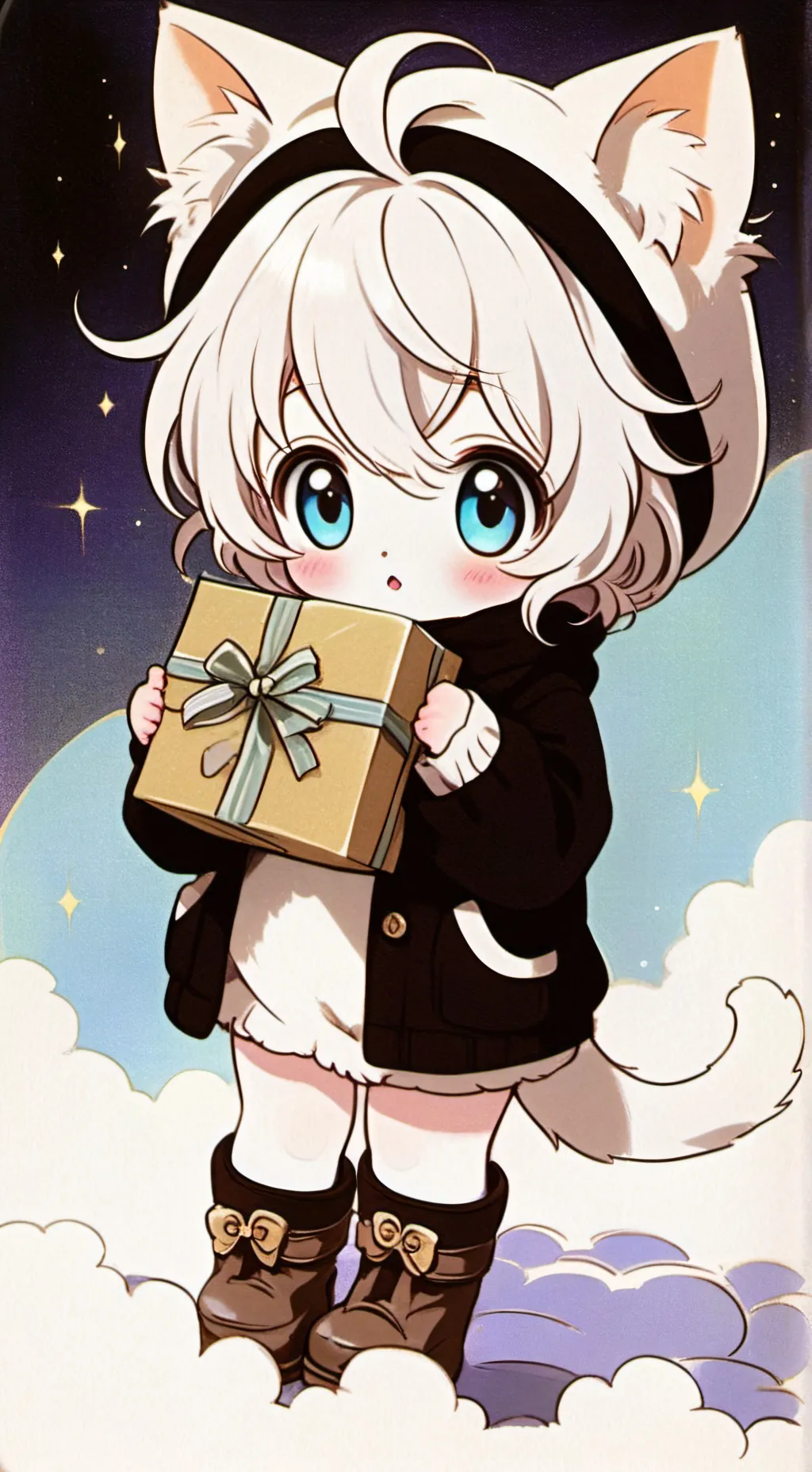 ai character: Clingy neko cat background