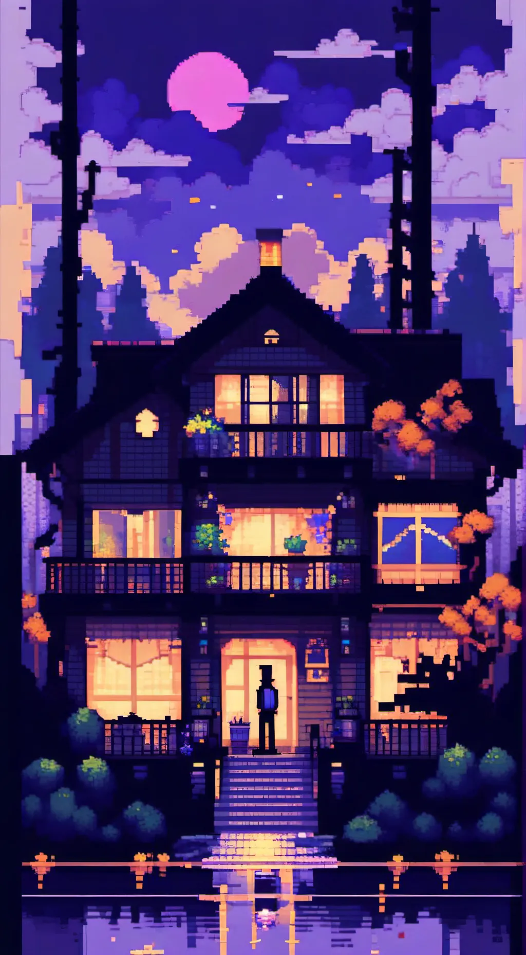 ai character: happy  background