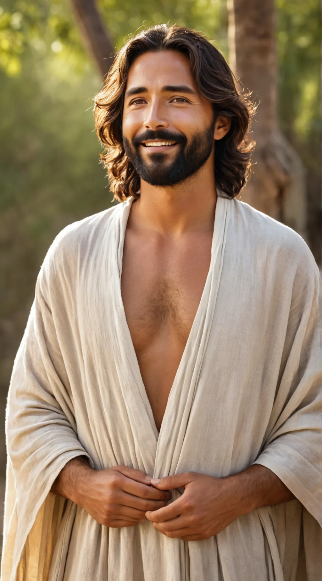 ai character: Jesus  background