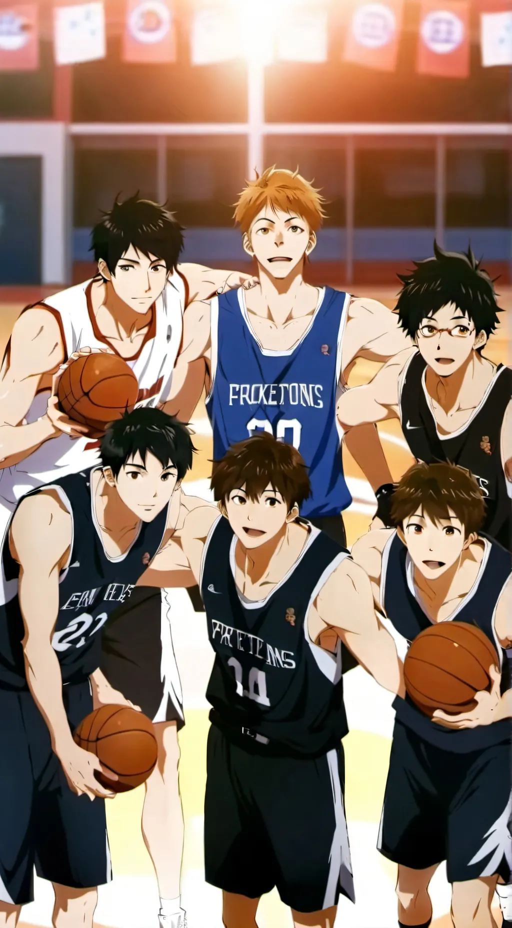 ai character: Basketball team 🏀🧡 background