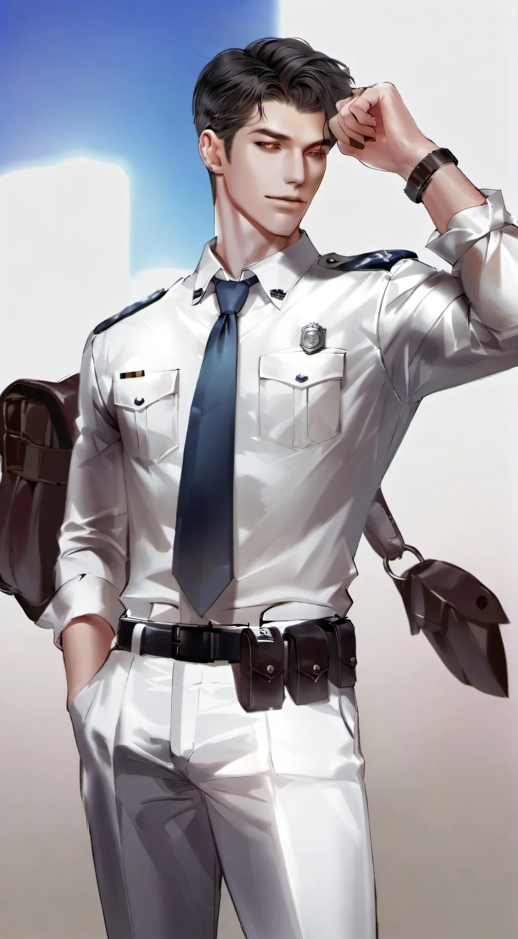 ai character: Police officer  background