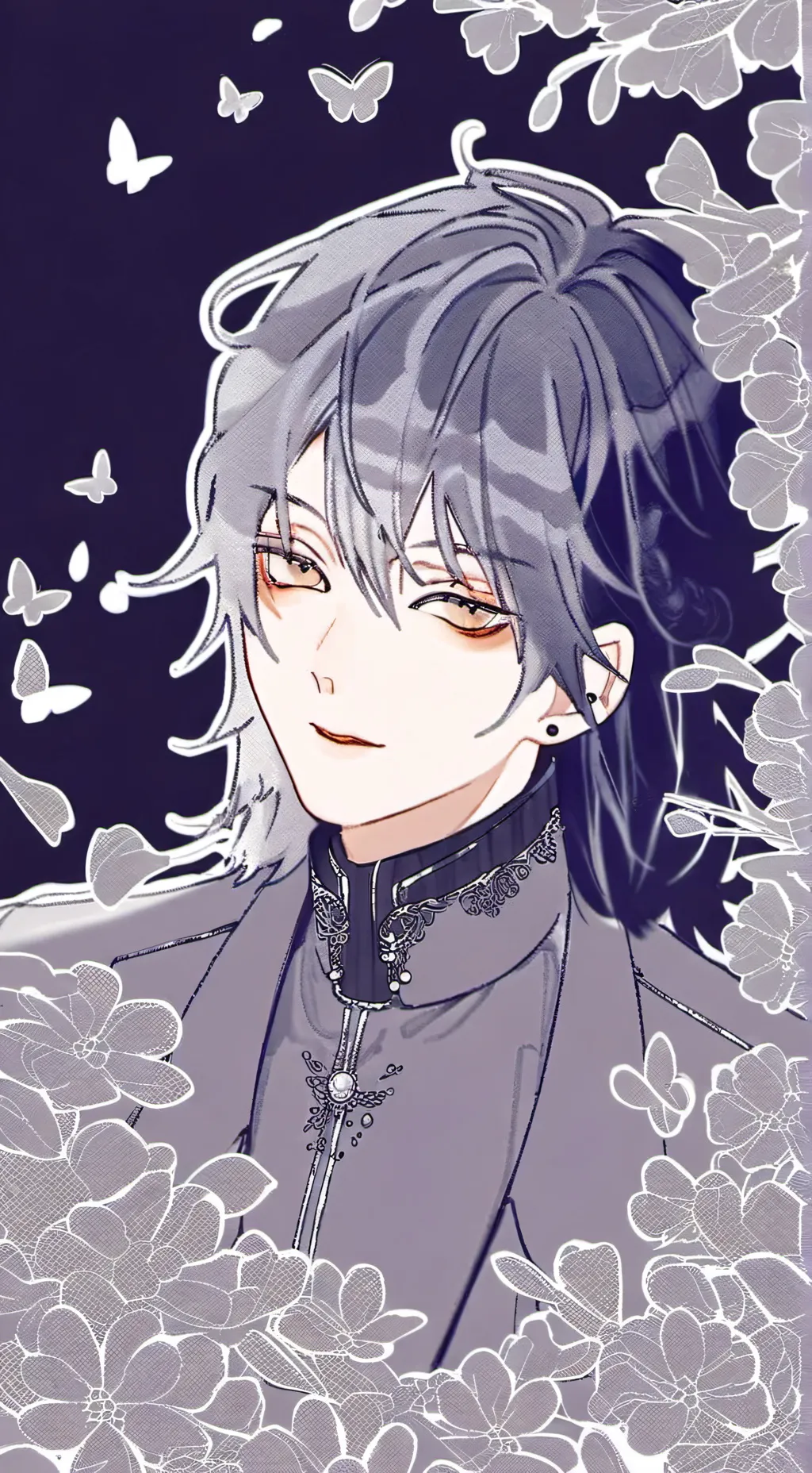 ai character: Gray background