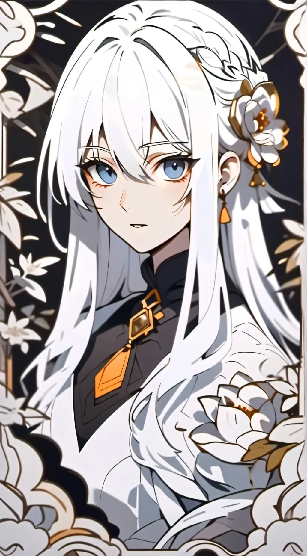 ai character: Silver background