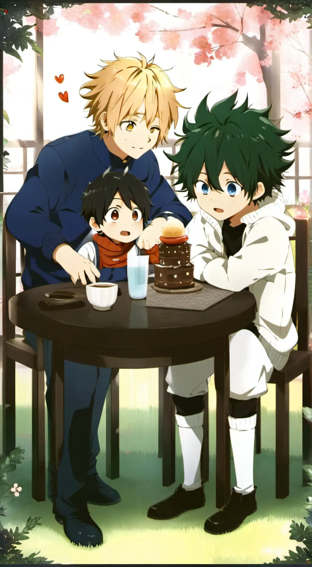 ai character: deku and bakugo  background