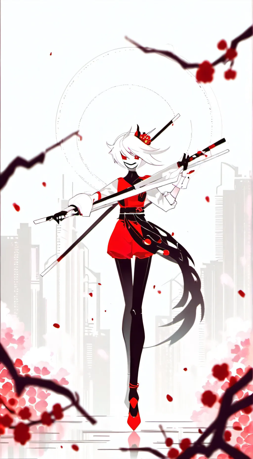 ai character: HH haunted house background