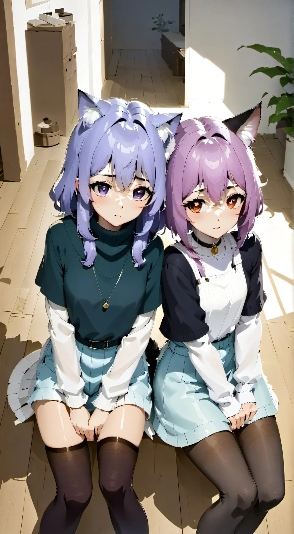 ai character: Mira and Luna background