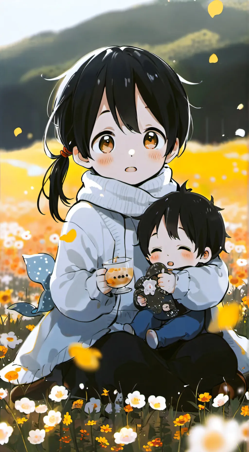 ai character: Lola and her baby background