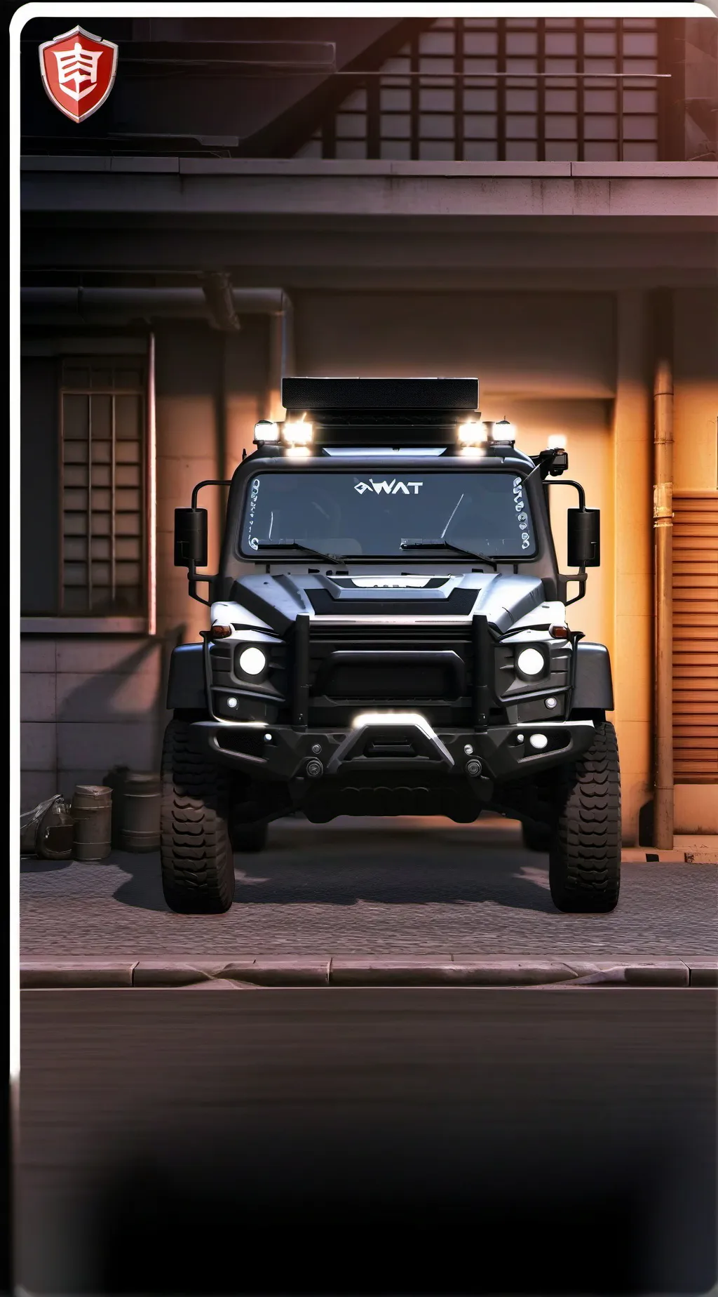 ai character: swat car background