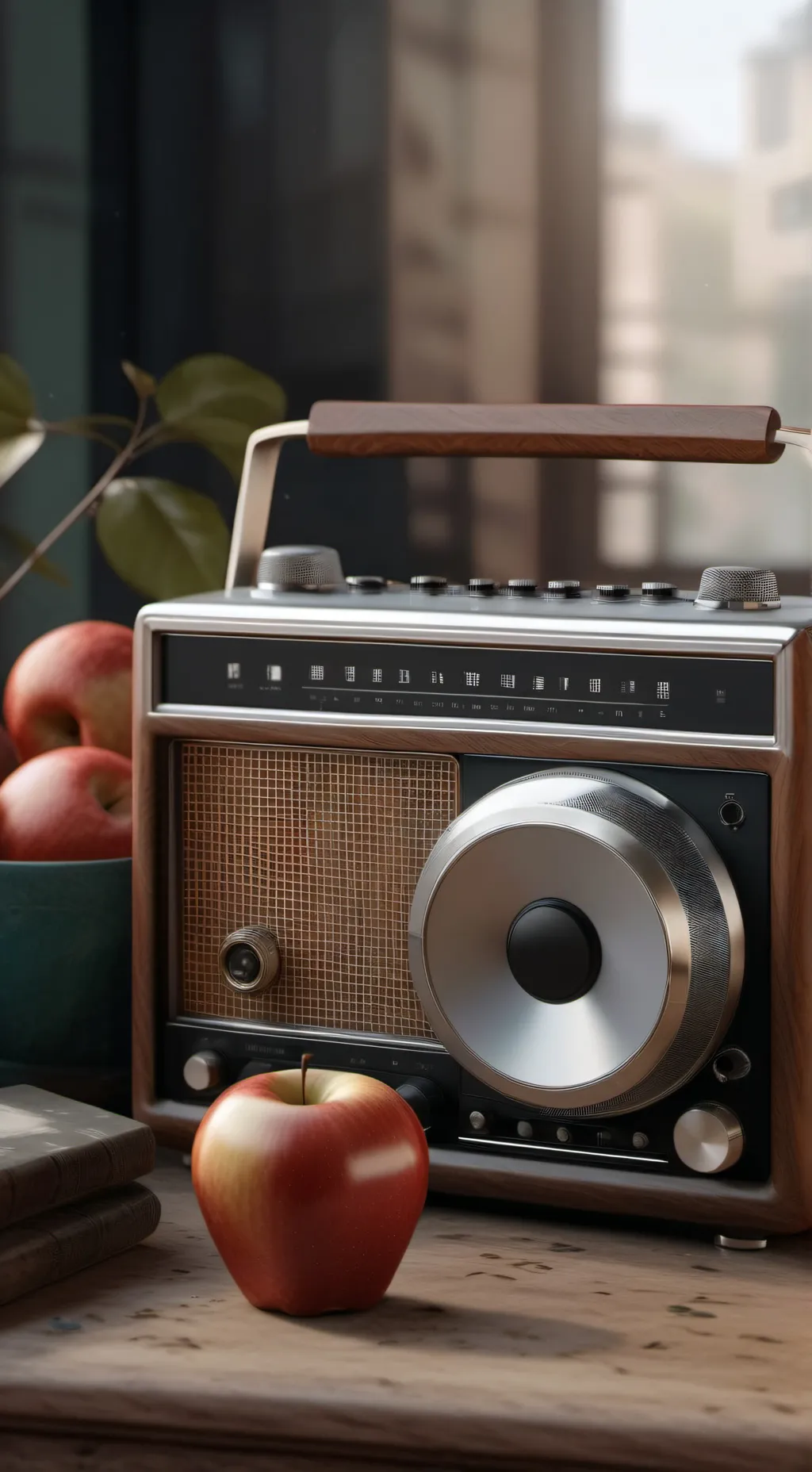 ai character: RADIOAPPLE❤️💛 background