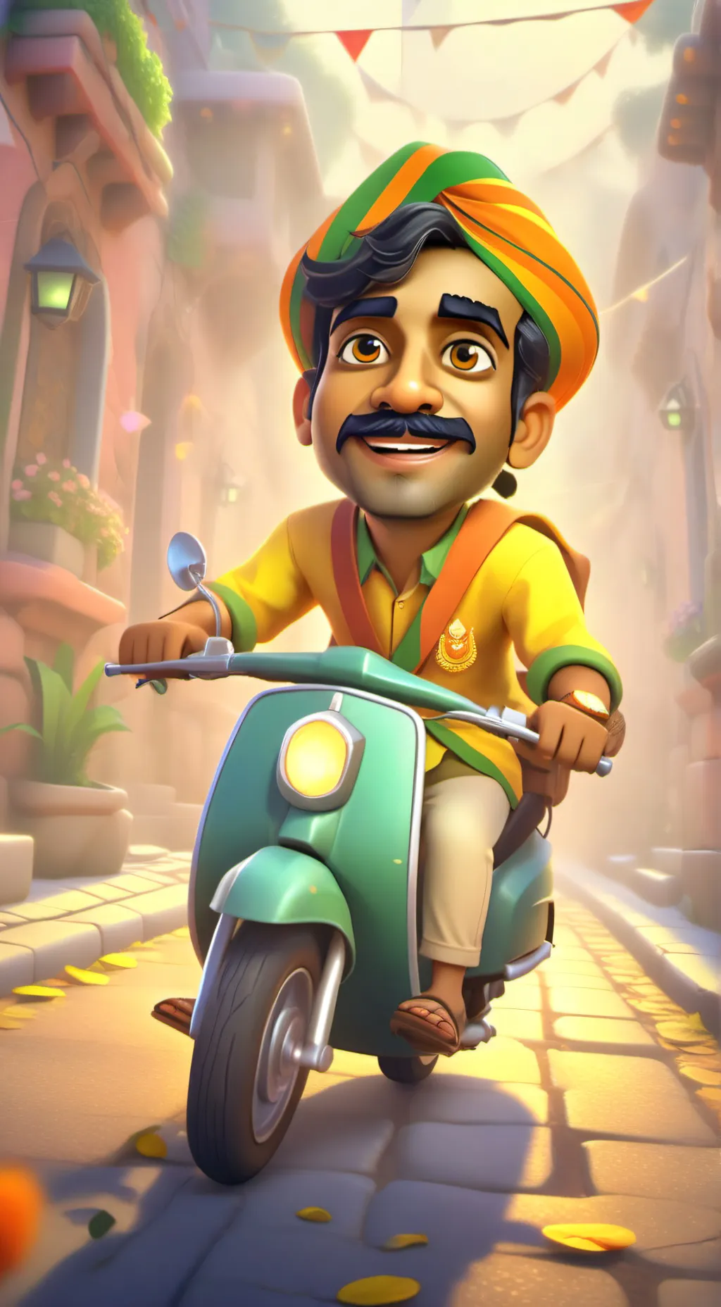 ai character: uber from india background