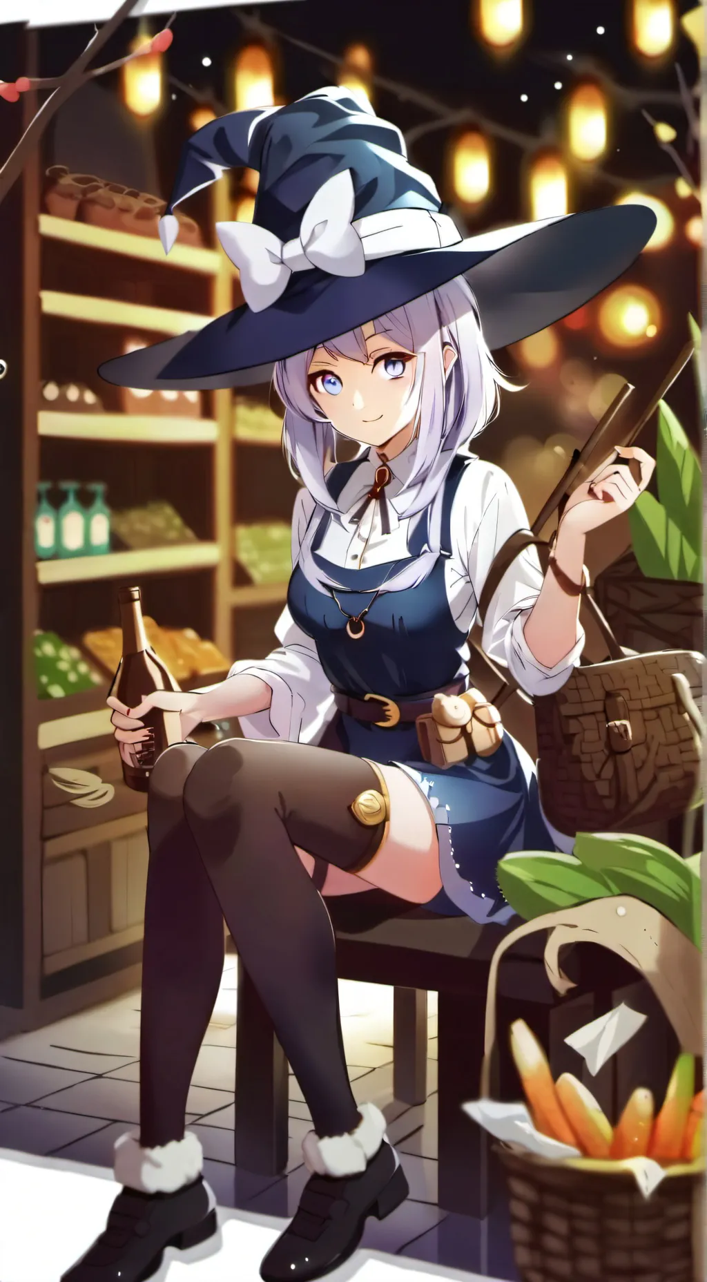 ai character: Witch shop background