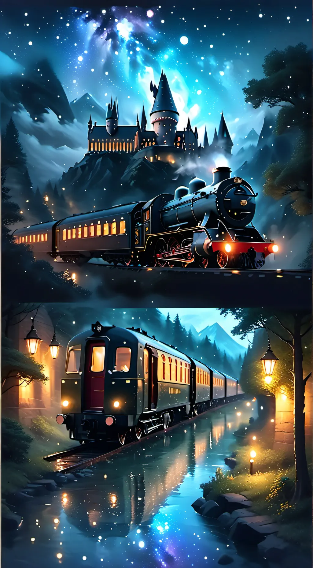 ai character: Hogwarts Train  background