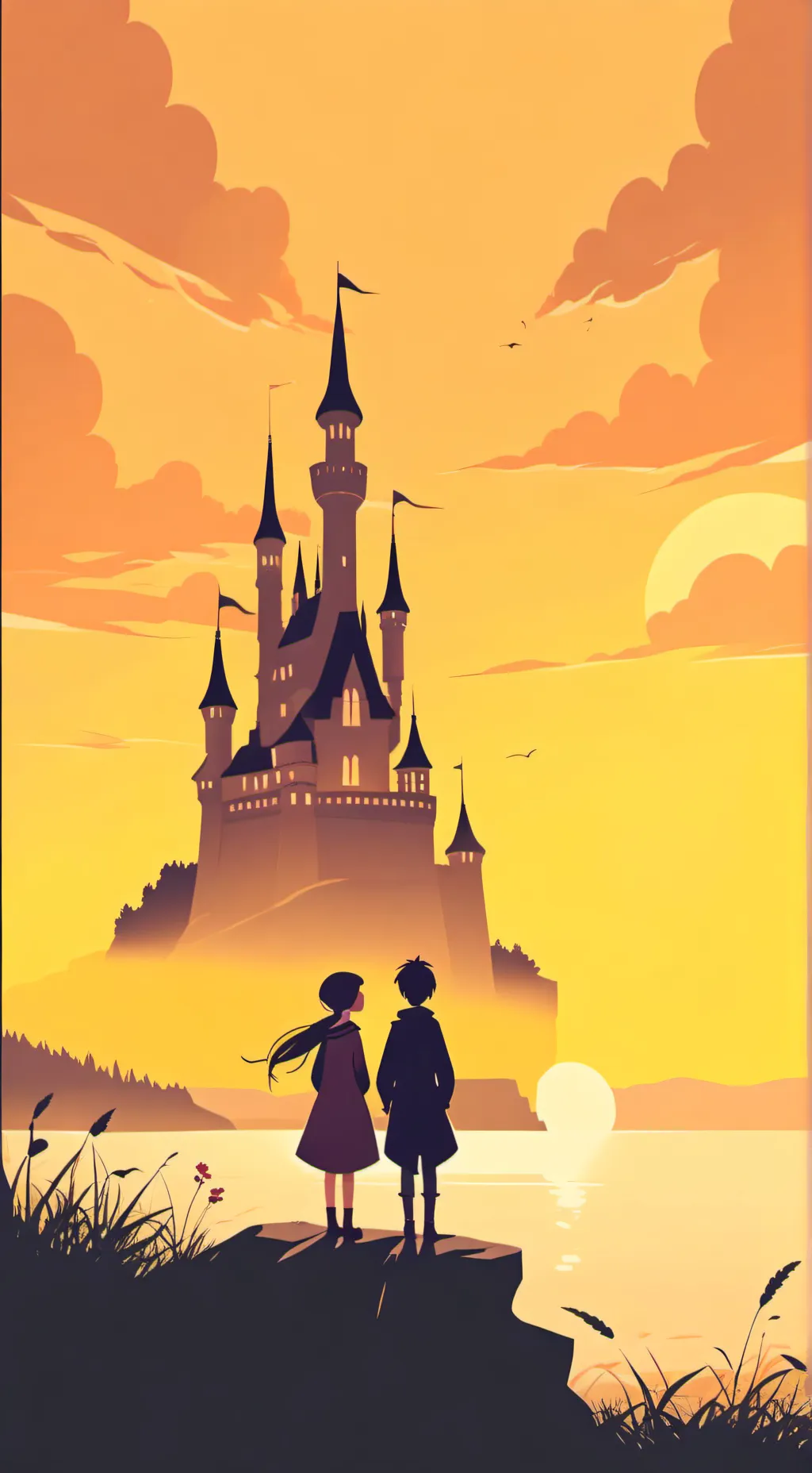 ai character: Hogwar end lake background