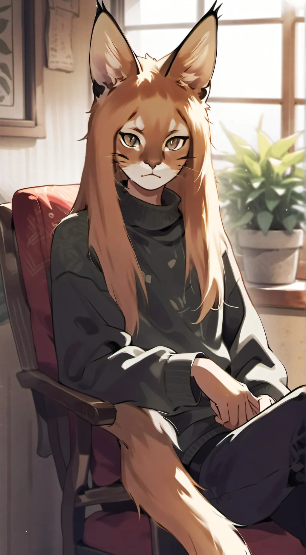 ai character: Mimosa the Caracal background